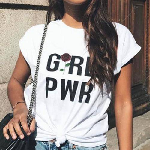 clothing White / S Girl Power T-shirt Women