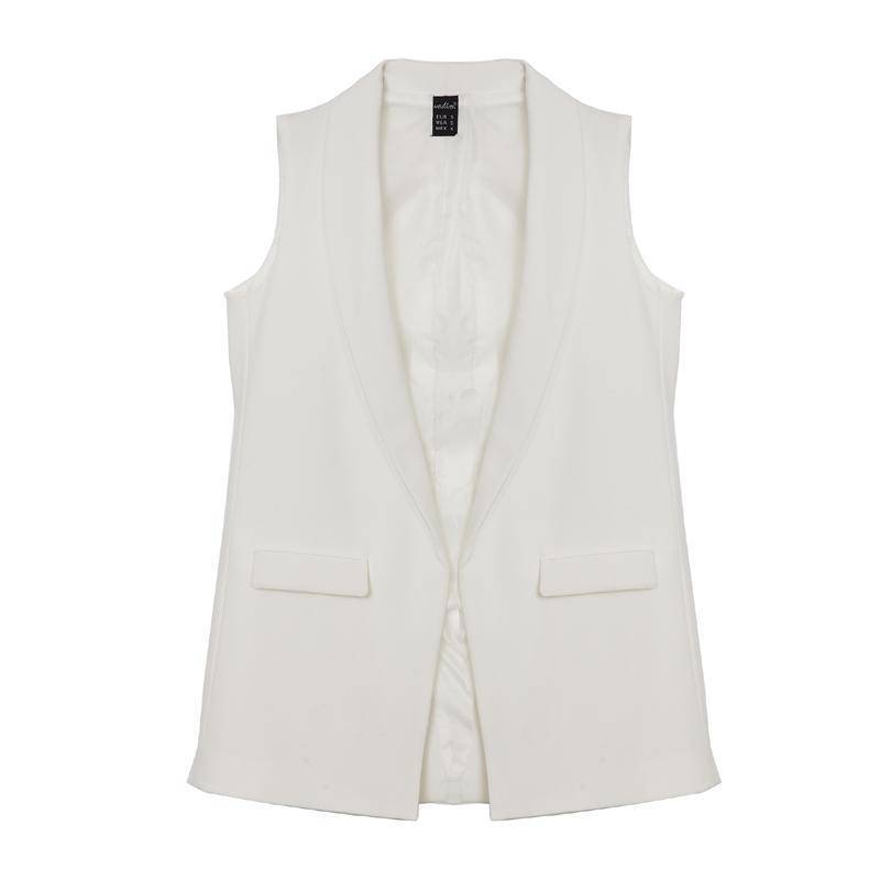 Women Fashion elegant office lady pocket coat sleeveless vests jacket  outwear casual brand WaistCoat colete feminino MJ73 (US 6-16)