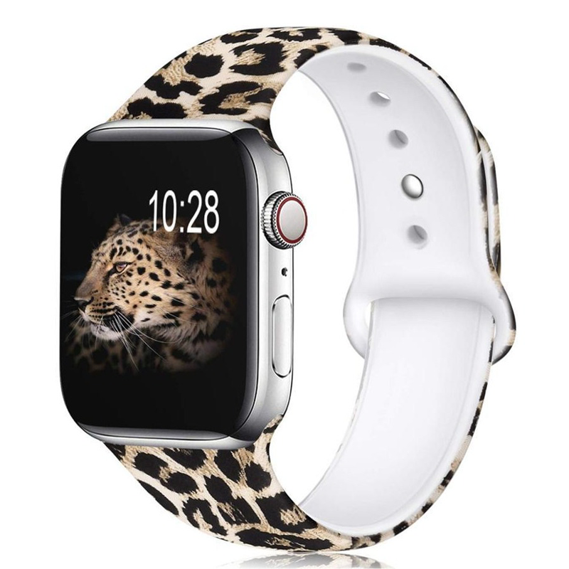 Watchbands Apple Watch Band Series 6 5 4 Cute Soft Silicone Leopard Spots Pattern