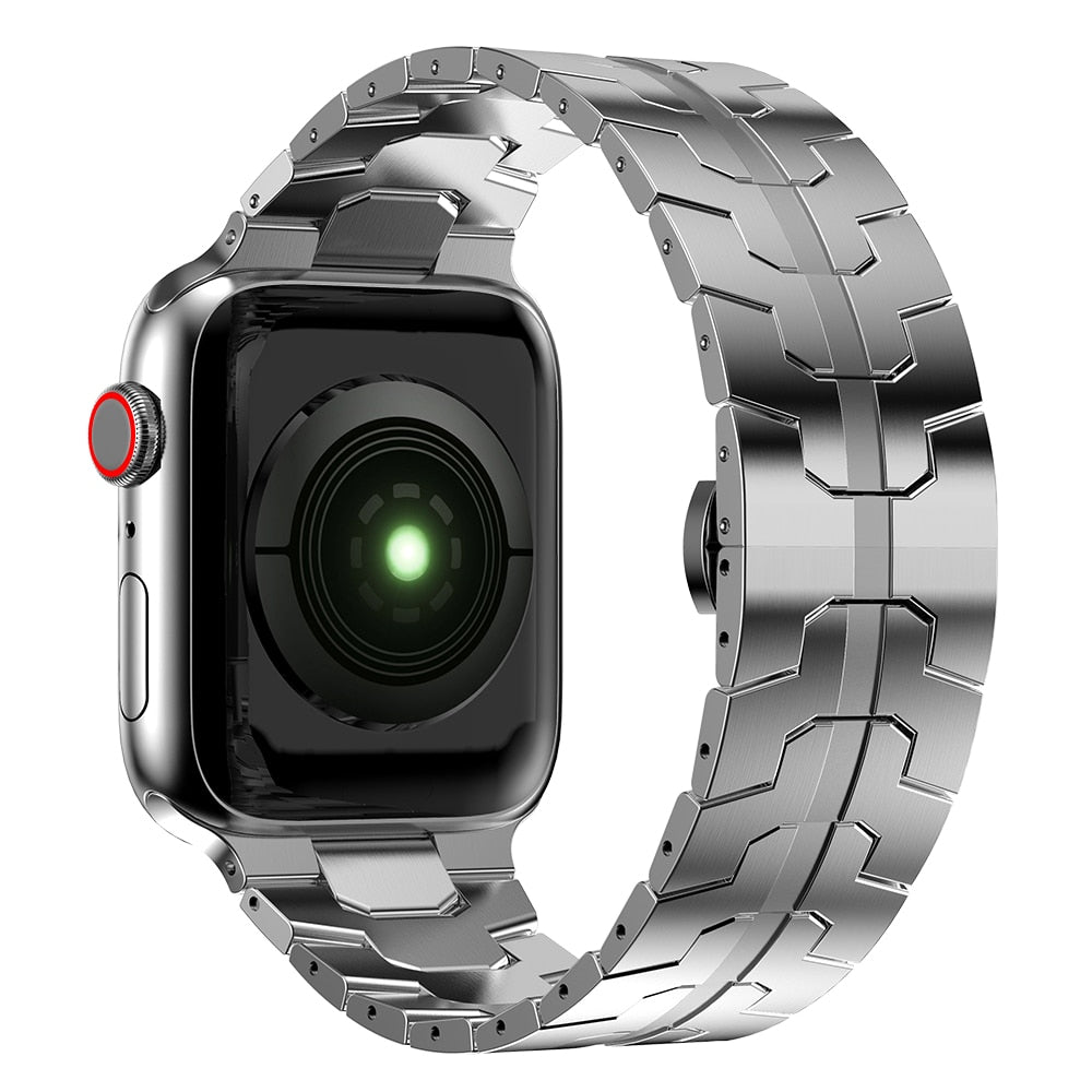 Black or Silver Metal Premium Steel for Men Apple Watch Band Series 8