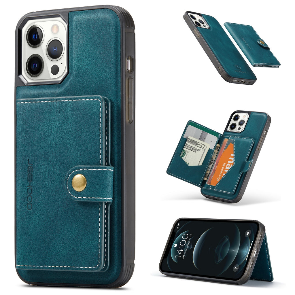 Luxury Magnetic Safe Leather Case For iPhone 13 12 Mini 12 11 Pro XS Max 8 7 Plus XR X Wallet Card Solt Bag Stand Holder Cover|Wallet Cases|