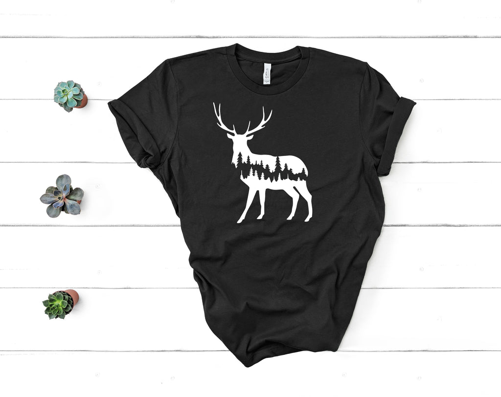 T-Shirt Deer Shadow shirt design, simple plain design animal prints, cute tee for men & women, unisex tee-shirts, plus size shirts