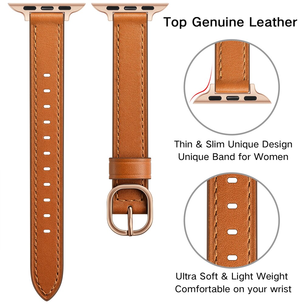 Leather Strap For Apple Watch Band 44mm 45mm 41mm 40mm 42mm 38mm Wrist –  www.