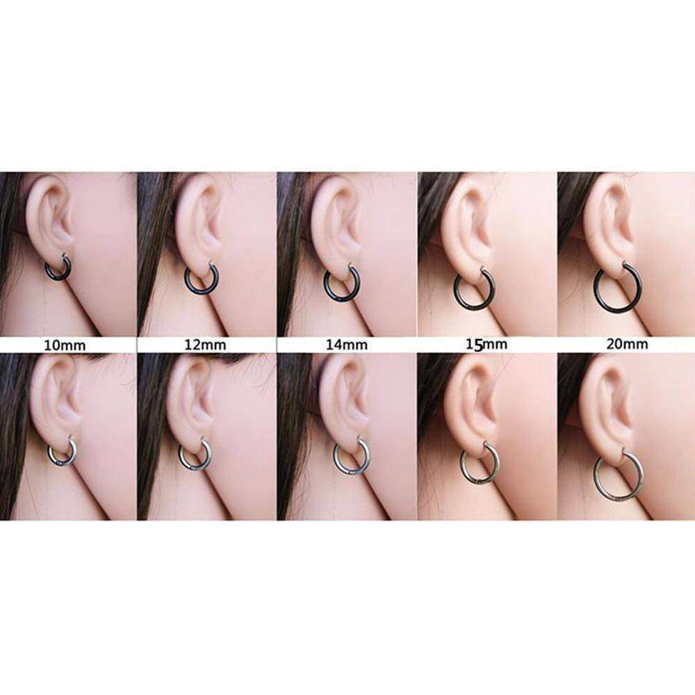 7 sizes, (8mm-20mm) 1 Pair Hoop Earrings