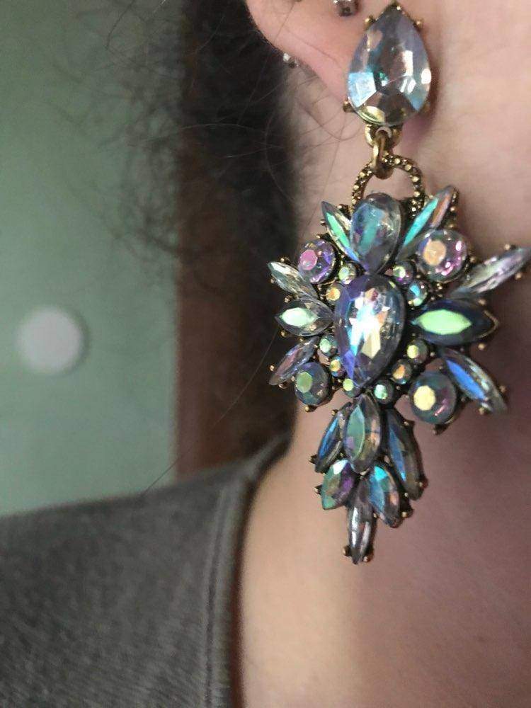 9 colors, Colorful Flower starburst Crystal Stud Earrings