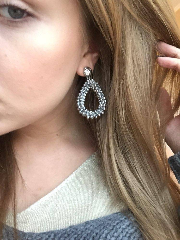 Earrings Baroque big long Tear drop Crystal earrings