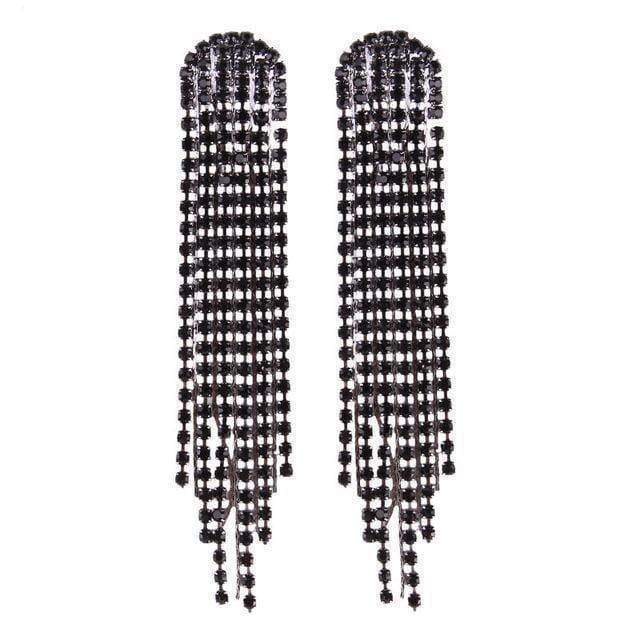 earrings Black Bohemian Multi Colors Tassel Long Earrings