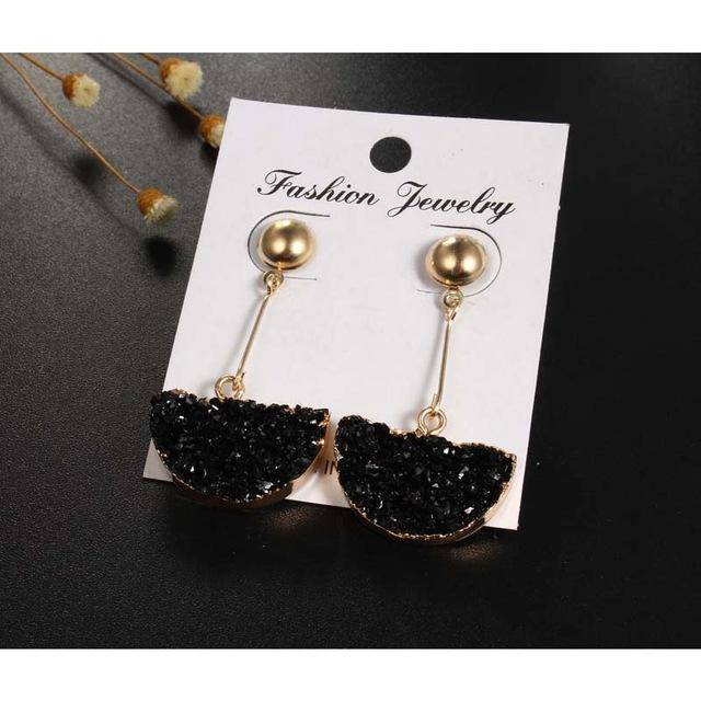 Earrings black Druzy Dangle Earrings