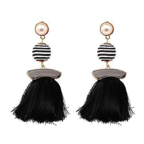 earrings Black Fringed Fashion Tassel Earrings
