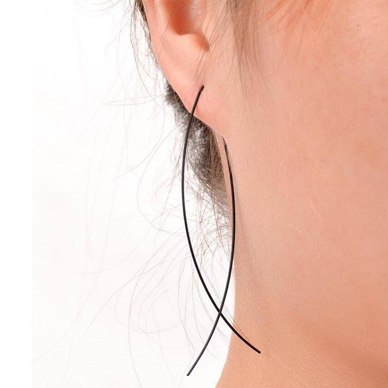 earrings Black Minimalist Hoop Earrings