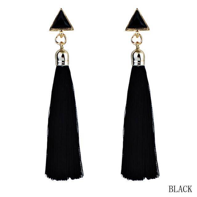 Earrings black Sale!! Triangle Long Tassel Earrings