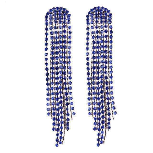 earrings Blue Bohemian Multi Colors Tassel Long Earrings
