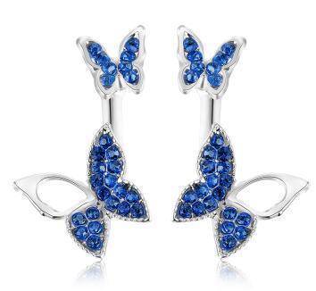 Earrings blue Butterfly Earrings with Jacket