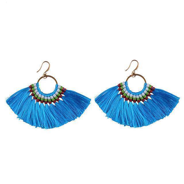earrings Blue Fashion Hot Fringed Statement Earrings For Women Female Wedding Gifts Boho Tassel Drop Dangle Earrings Jewelry 5509
