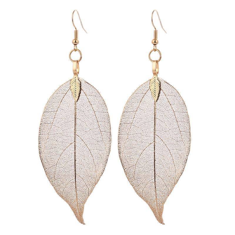 earrings Bohemian Long Earrings Unique Natural Real Leaf Big Earrings