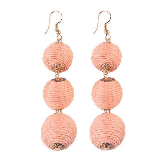 earrings champagne Ball Layer Color Drop Dangle Earrings
