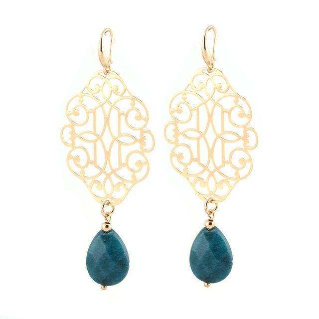 Buy Silver Plated Semi-precious Stones Drop Earrings by Do Taara Online at  Aza Fashions.