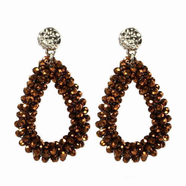 Earrings Duplicate! Baroque big long Tear drop Crystal earrings