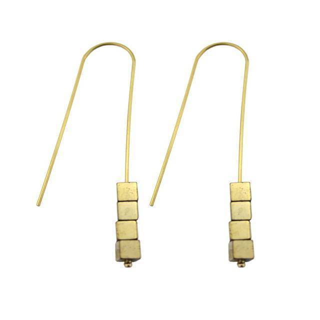 Earrings E2806 Gold Natural Stone Earrings