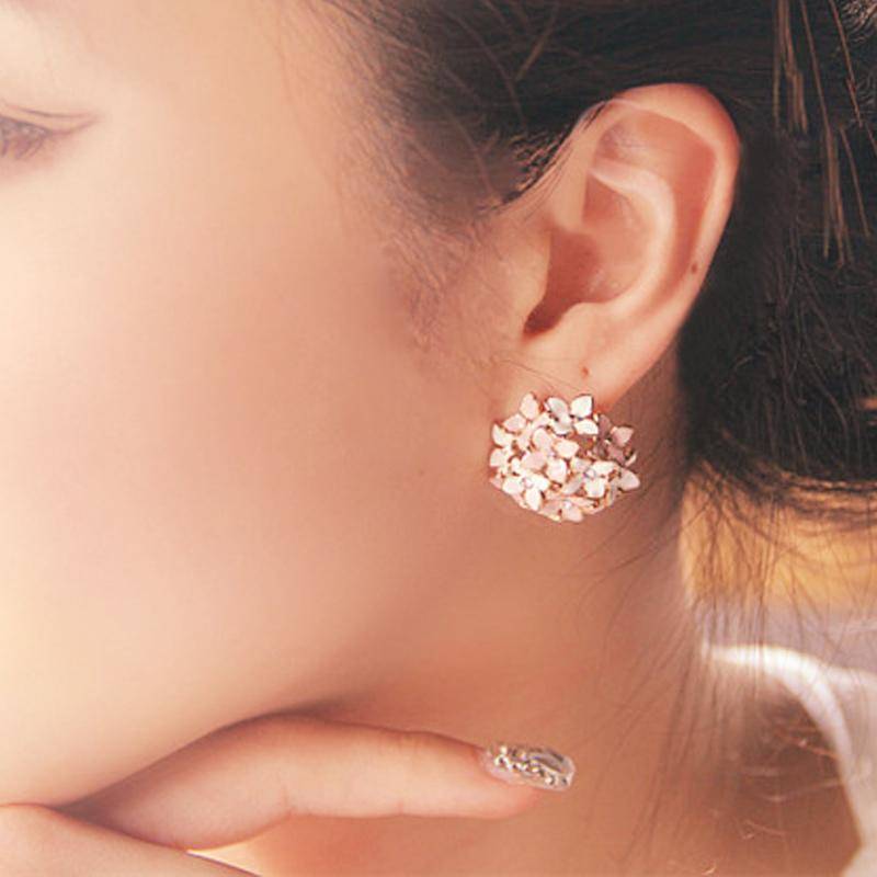 earrings Elegant Flower Crystal Stainless Steel Rhinestone Stud Earrings