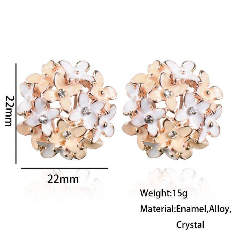 earrings Elegant Flower Crystal Stainless Steel Rhinestone Stud Earrings