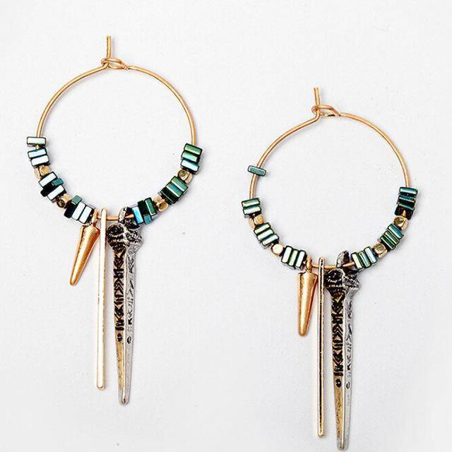 earrings Ethnic Copper Hoop Bohemian  Brass Earrings