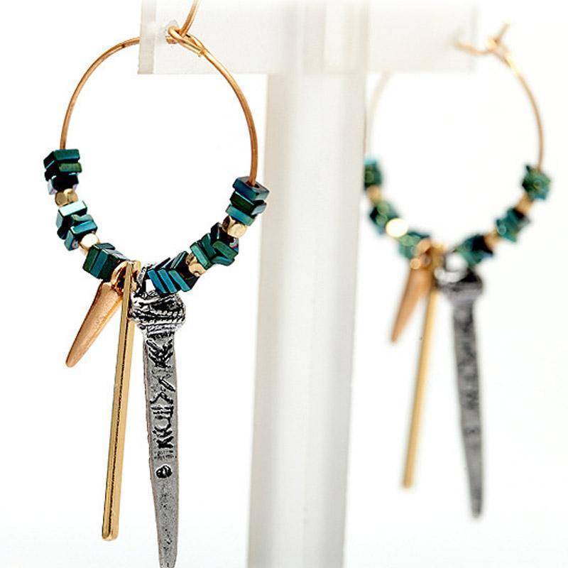 earrings Ethnic Copper Hoop Bohemian  Brass Earrings