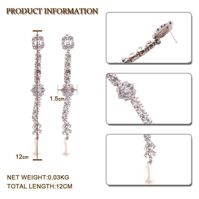 earrings Fashion Jewelry Shiny Simulated Pearl Long Earrings Wedding Party Gift Dangle Bijoux Hot Sale Drop Earrings for Women