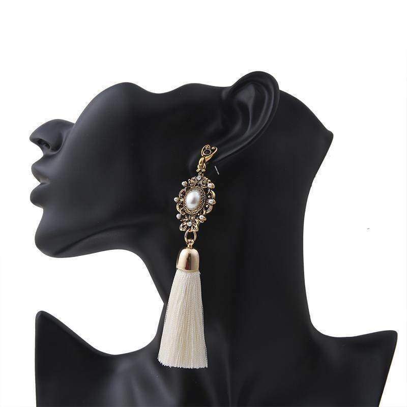 Earrings Free!! Just pay $5.95 for shipping - Tassel Fringe Earrings Big Pearl Drop Dangle Earrings - Sale