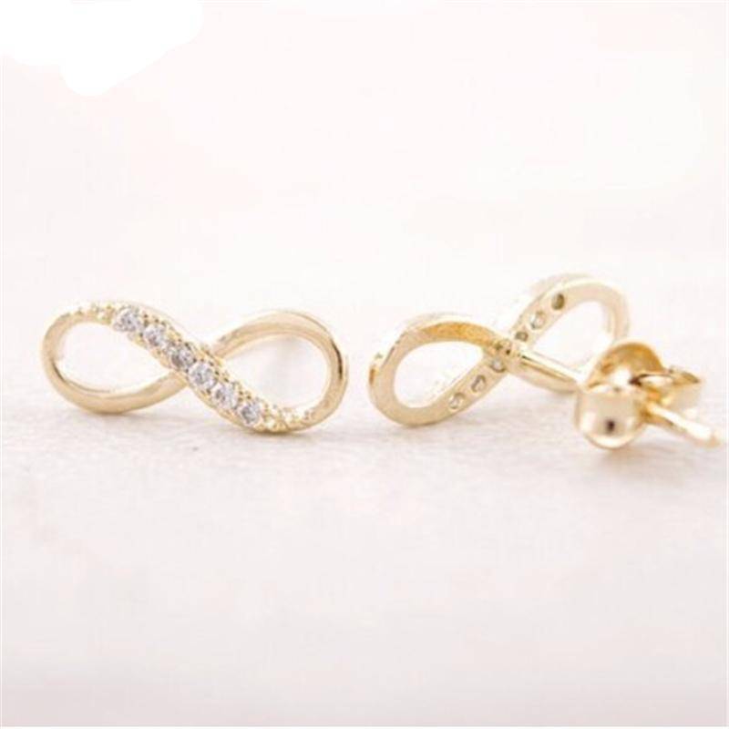 Earrings Gold-color Free Inifinity stud earrings - silver, gold, and rose gold - Just pay shipping, Sale