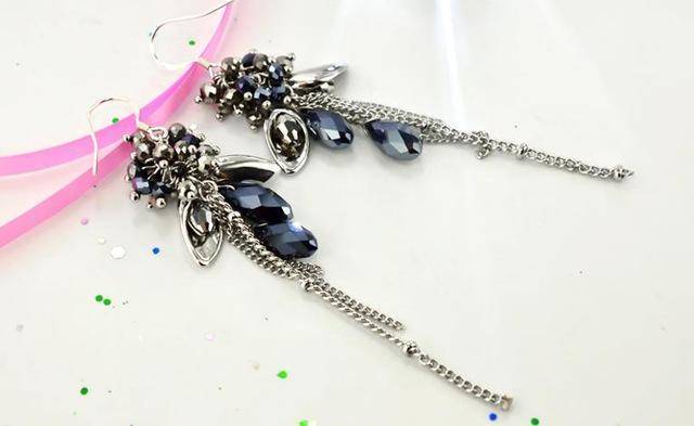 Earrings Long Tassel Earrings Retro Crystal Jewelry