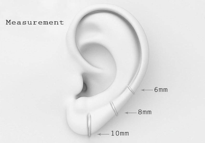 Earrings Minimalist  Helix ball Hoop Earrings 925 Sterling Sliver - Sz 6mm 8mm 10mm 12mm