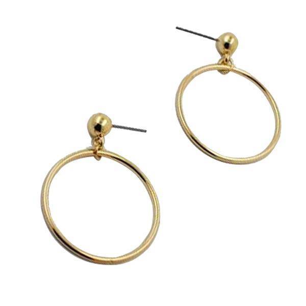 Earrings New ! Fashion jewelry gold color Geometric round with big  beads  stud  earrings best gift for women