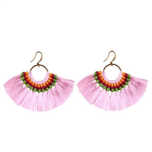 earrings Pink Fashion Hot Fringed Statement Earrings For Women Female Wedding Gifts Boho Tassel Drop Dangle Earrings Jewelry 5509