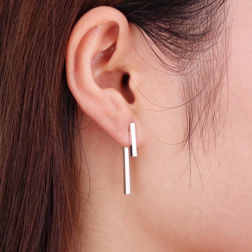 earrings Punk Style Minimalist T Bar Stud Earrings