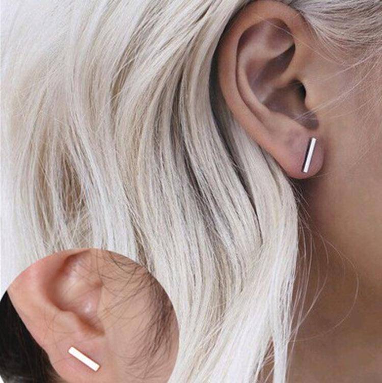 earrings Punk Style Minimalist T Bar Stud Earrings