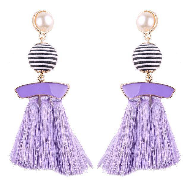 earrings Purple Fringed Fashion Tassel Earrings