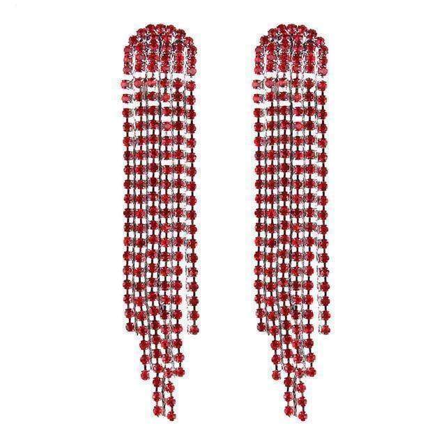 earrings Red Bohemian Multi Colors Tassel Long Earrings