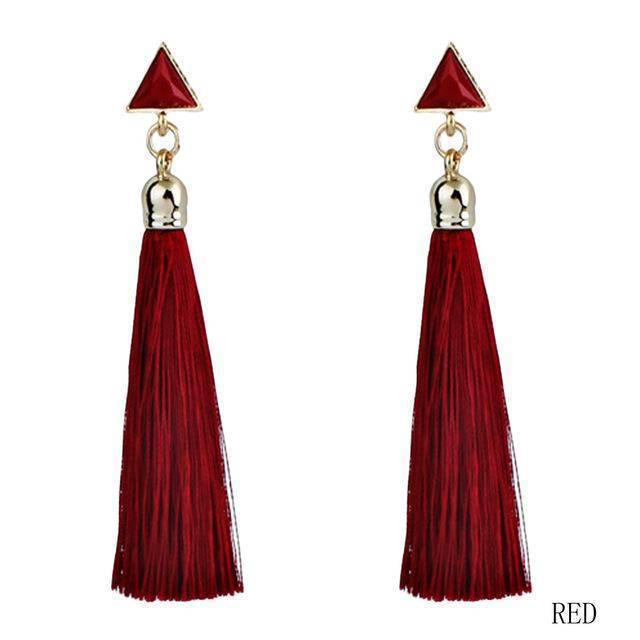 Earrings red Sale!! Triangle Long Tassel Earrings