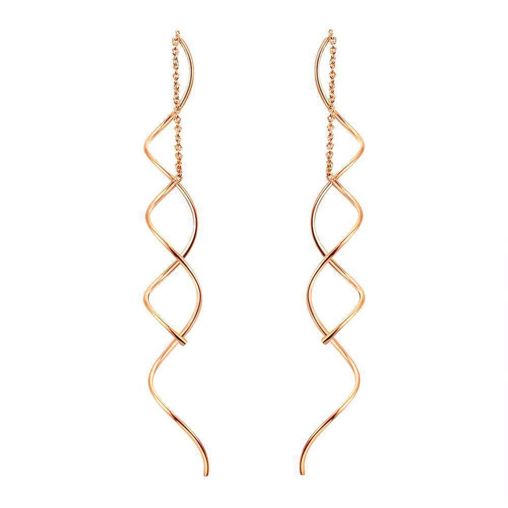 Earrings Rose Gold Spiral Earrings