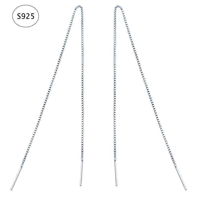 7 Sizes, Minimalist 925 Long Chain Earrings
