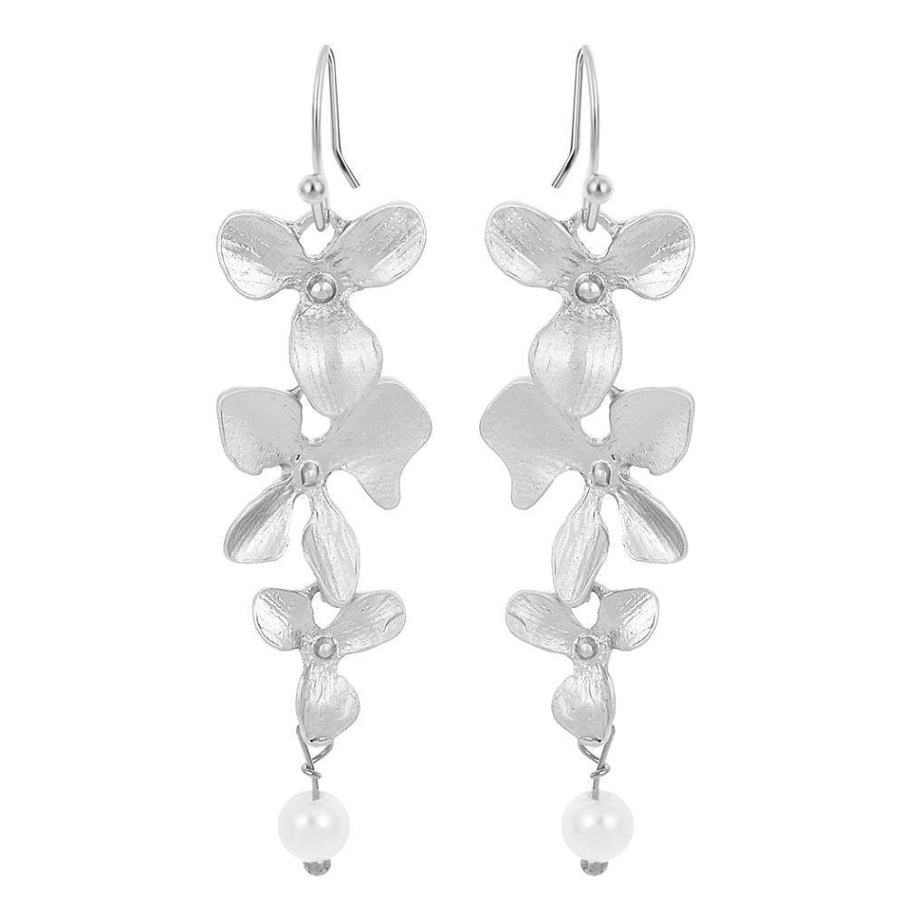 earrings Silver Orchid drop Earrings