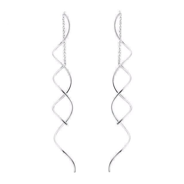 Earrings Silver Spiral Earrings