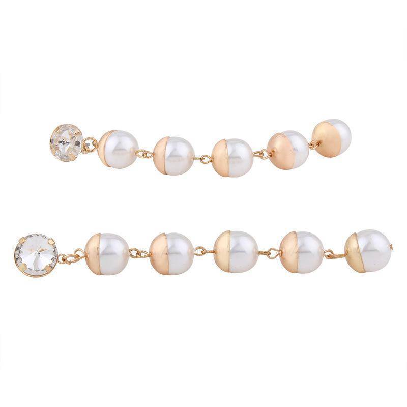Earrings Simulated Pearl Beads long Drop Earrings