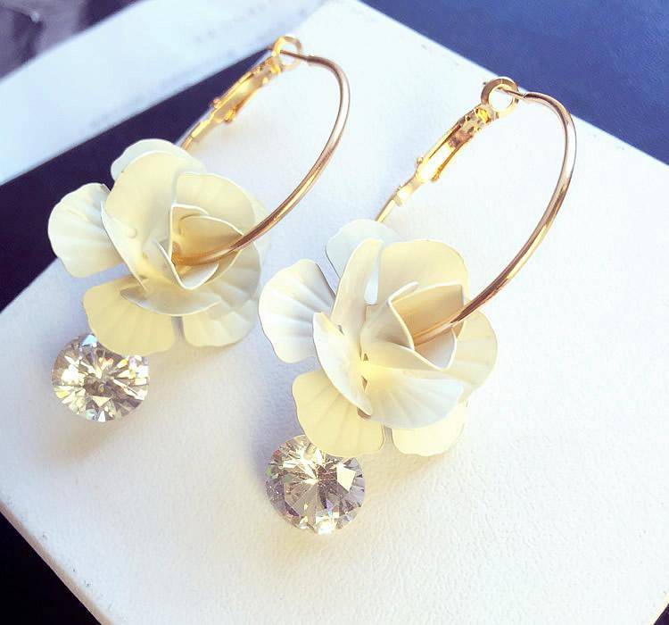 earrings Three-dimensional Flower Pendant Earrings