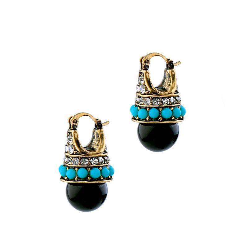 Earrings Vintage Boho Teardrop Black Palace crystal Earrings