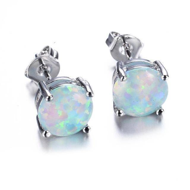 4 Colors, Fire Opal Stud Earrings