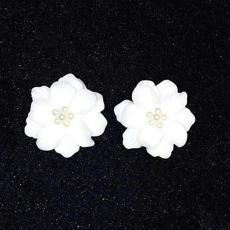 earrings White Flower Earrings Studs