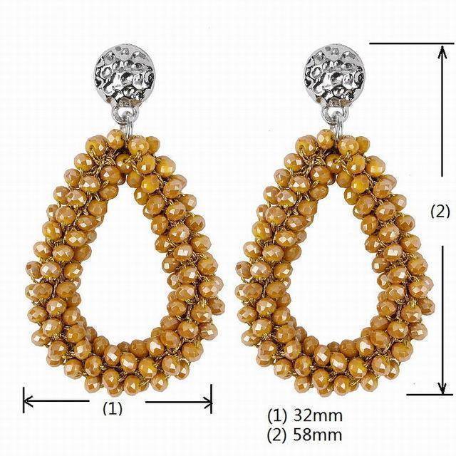 Earrings Yellow Duplicate! Baroque big long Tear drop Crystal earrings