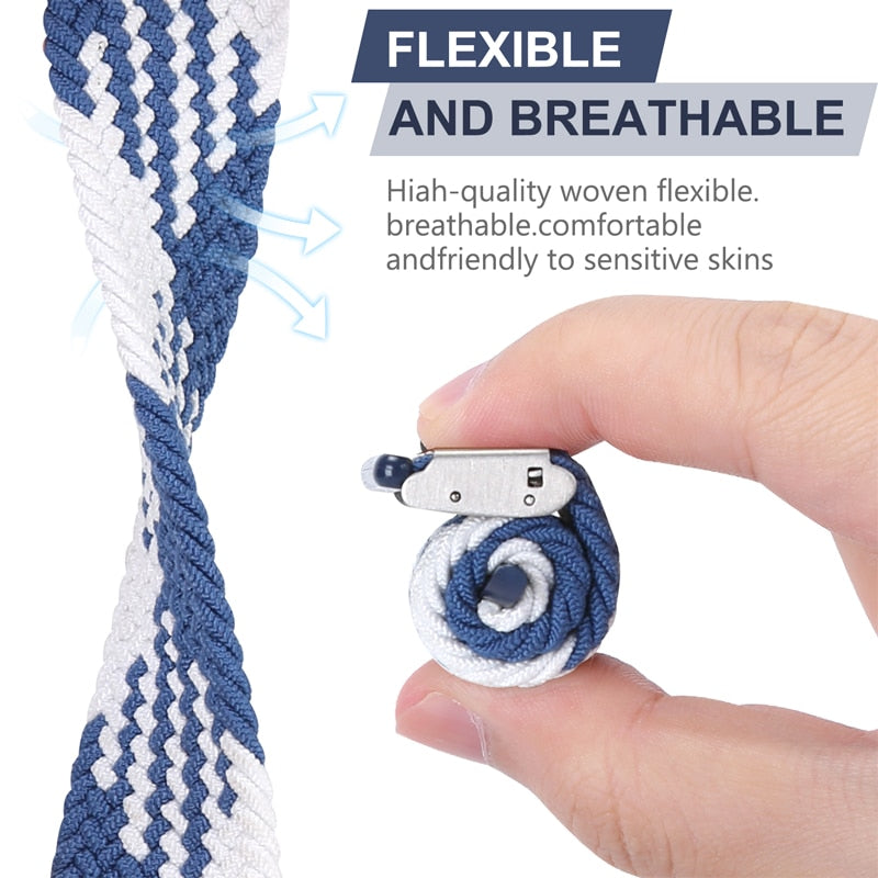 Braided Solo Loop Strap Series 7 6 5 4 Adjustable Elastics Bracelet